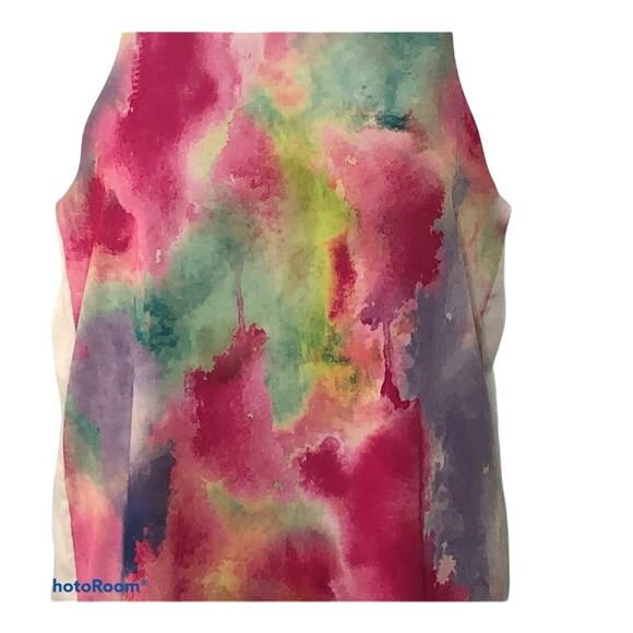 A’gaci Pastel Watercolor Sleeveless Dress Spring Easter Size Small - Picture 5 of 14